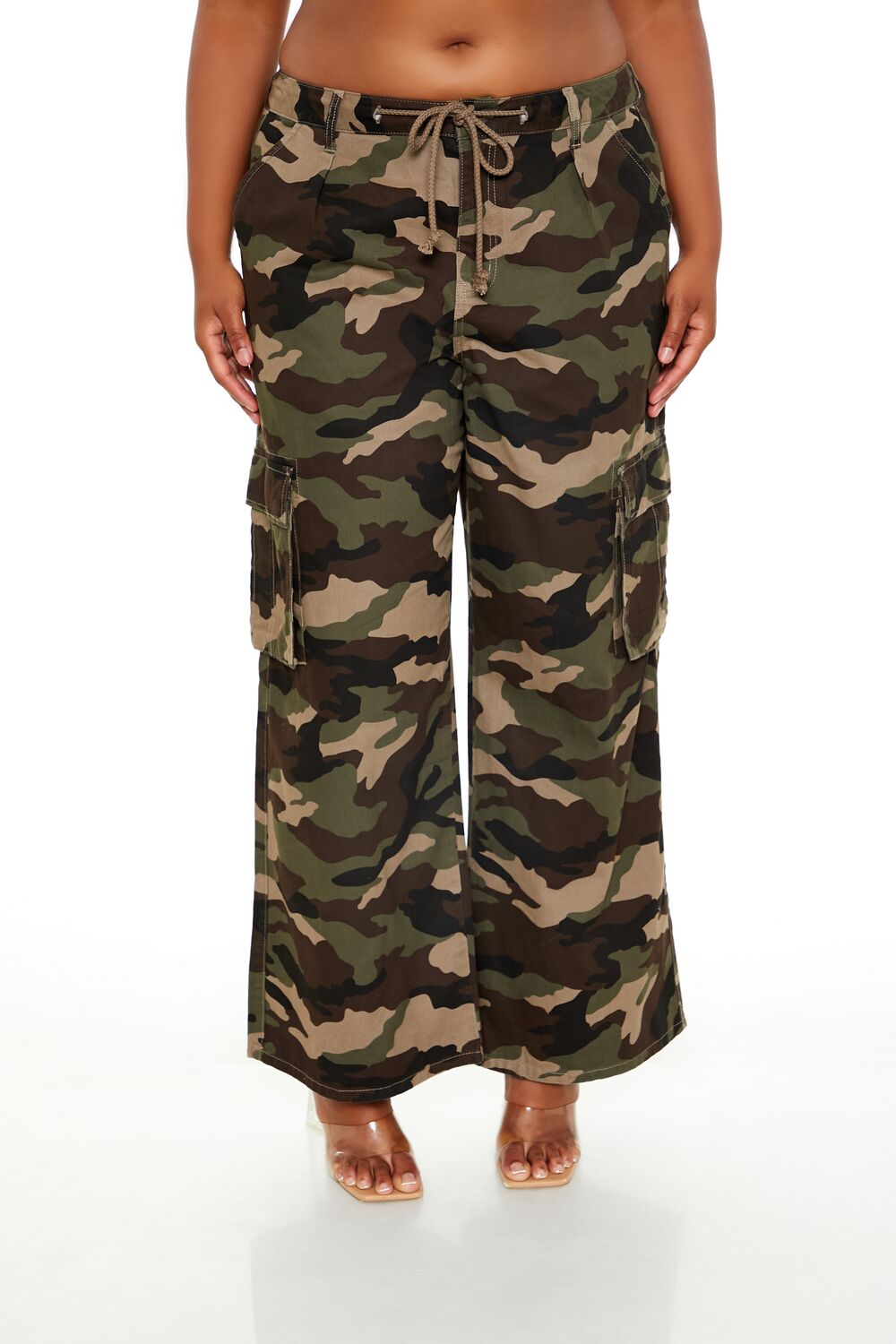 Plus Size Camo Print Fleece Sweatpants - Image 5
