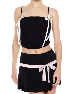 Mesh Bow Cropped Cami