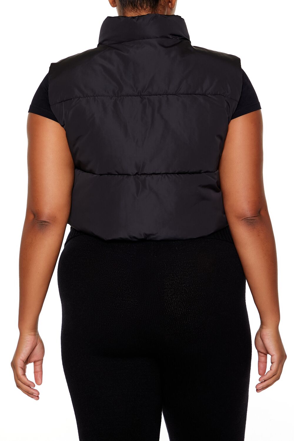 Plus Size Cropped Puffer Vest - Image 17