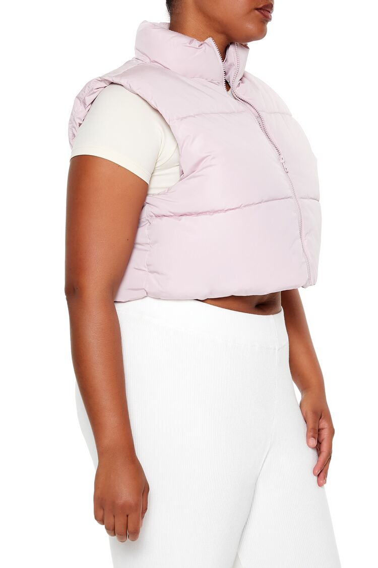 Plus Size Cropped Puffer Vest - Image 10