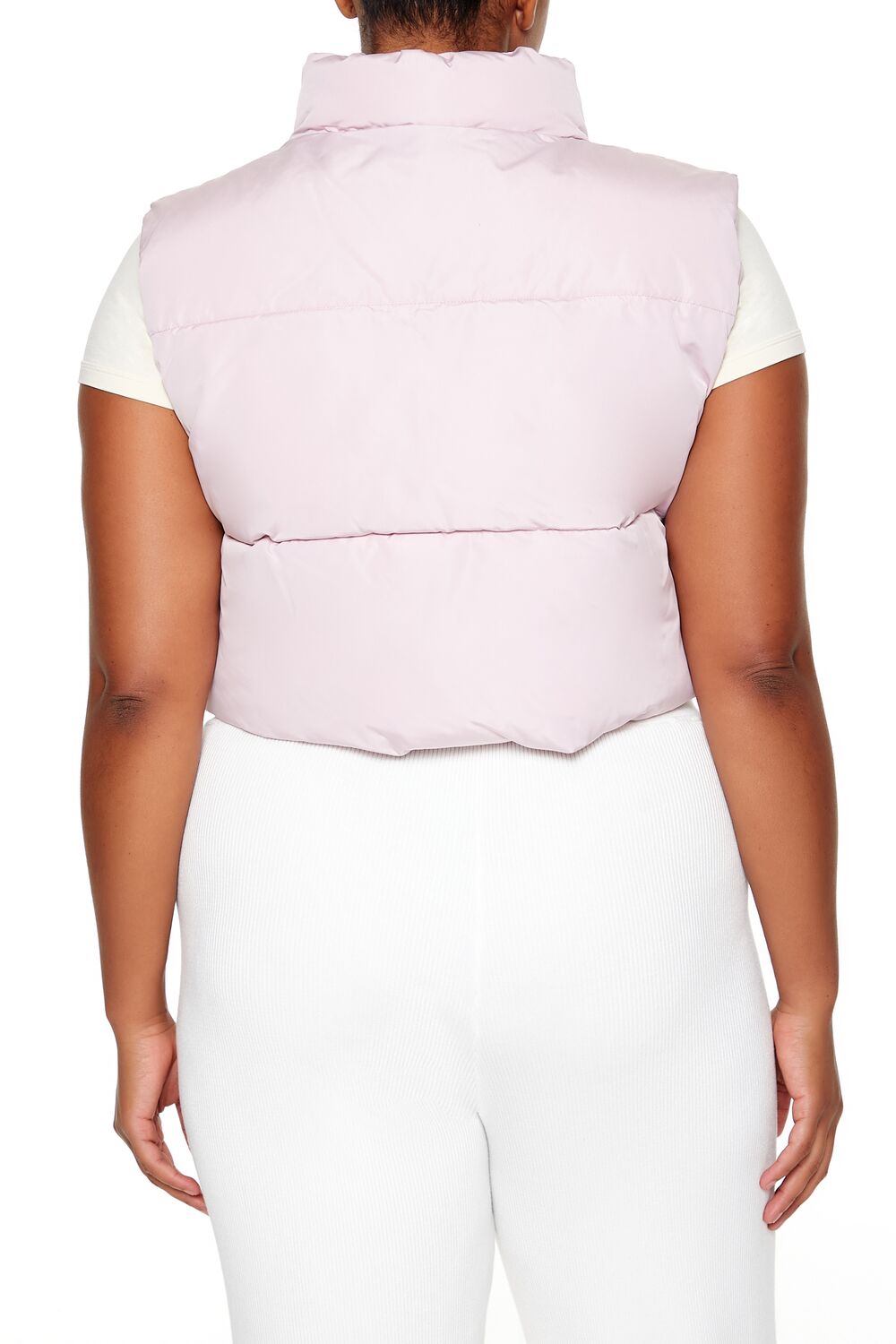 Plus Size Cropped Puffer Vest - Image 12