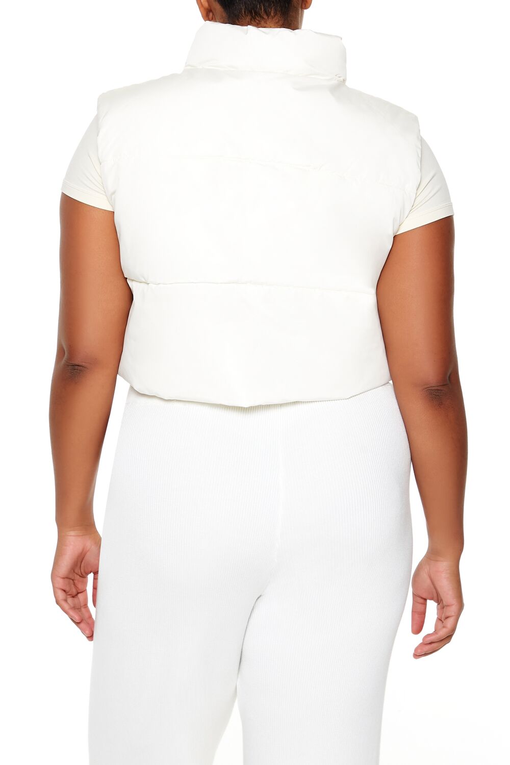 Plus Size Cropped Puffer Vest - Image 5