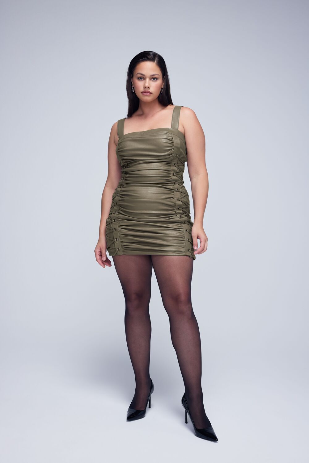 Plus Size Lace-Up Mini Dress - Image 6