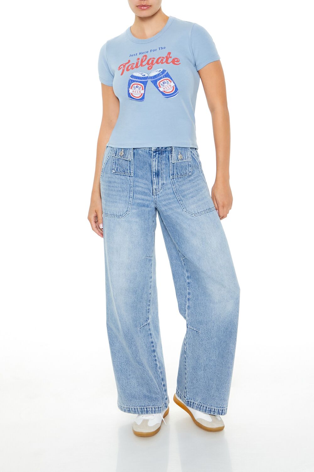 Just Here For the Tailgate Baby Tee - Image 2