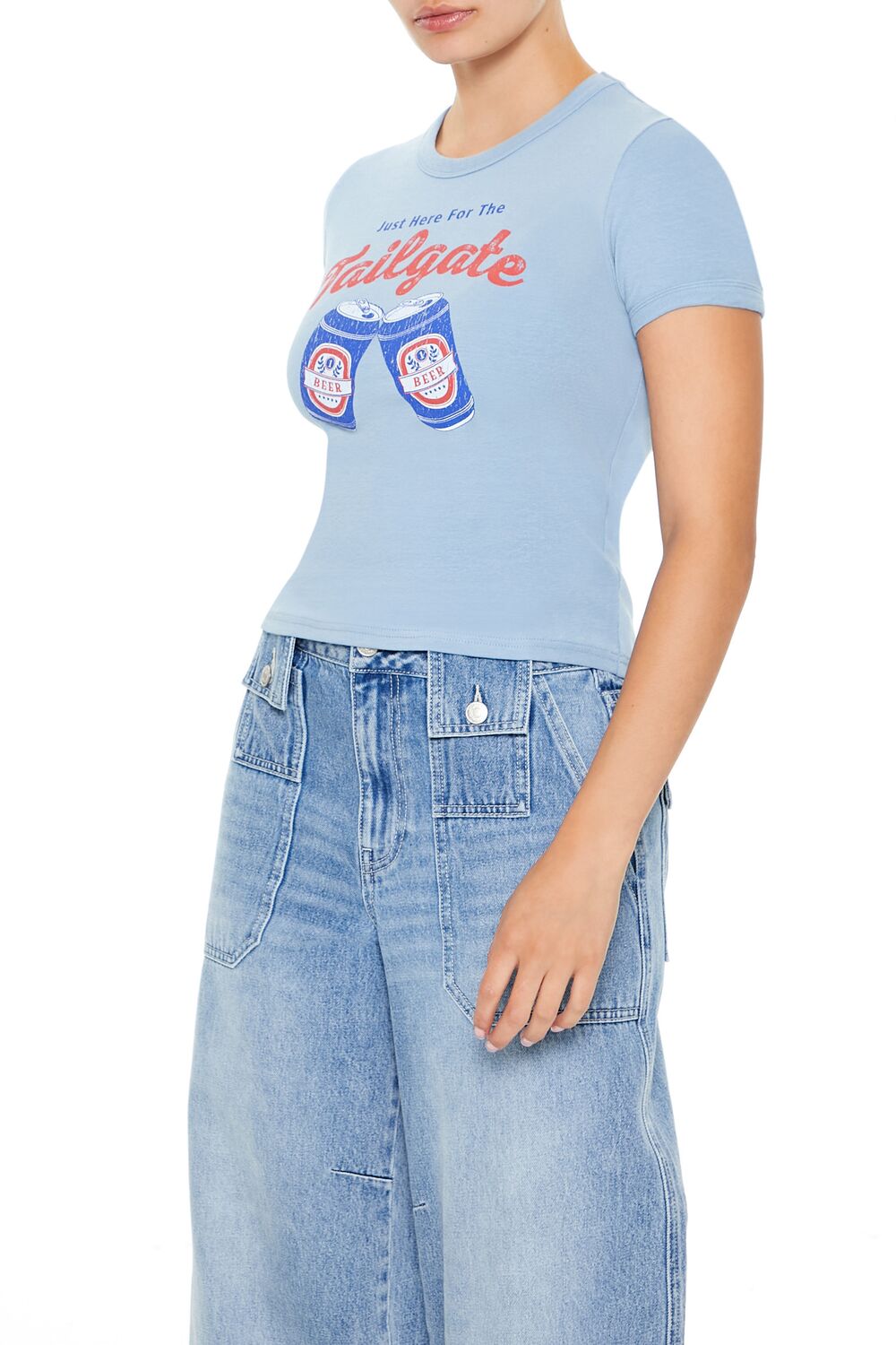 Just Here For the Tailgate Baby Tee - Image 4
