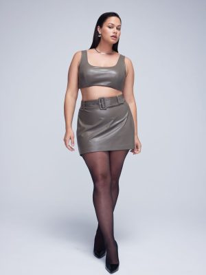 Plus Size Belted Mini Skirt