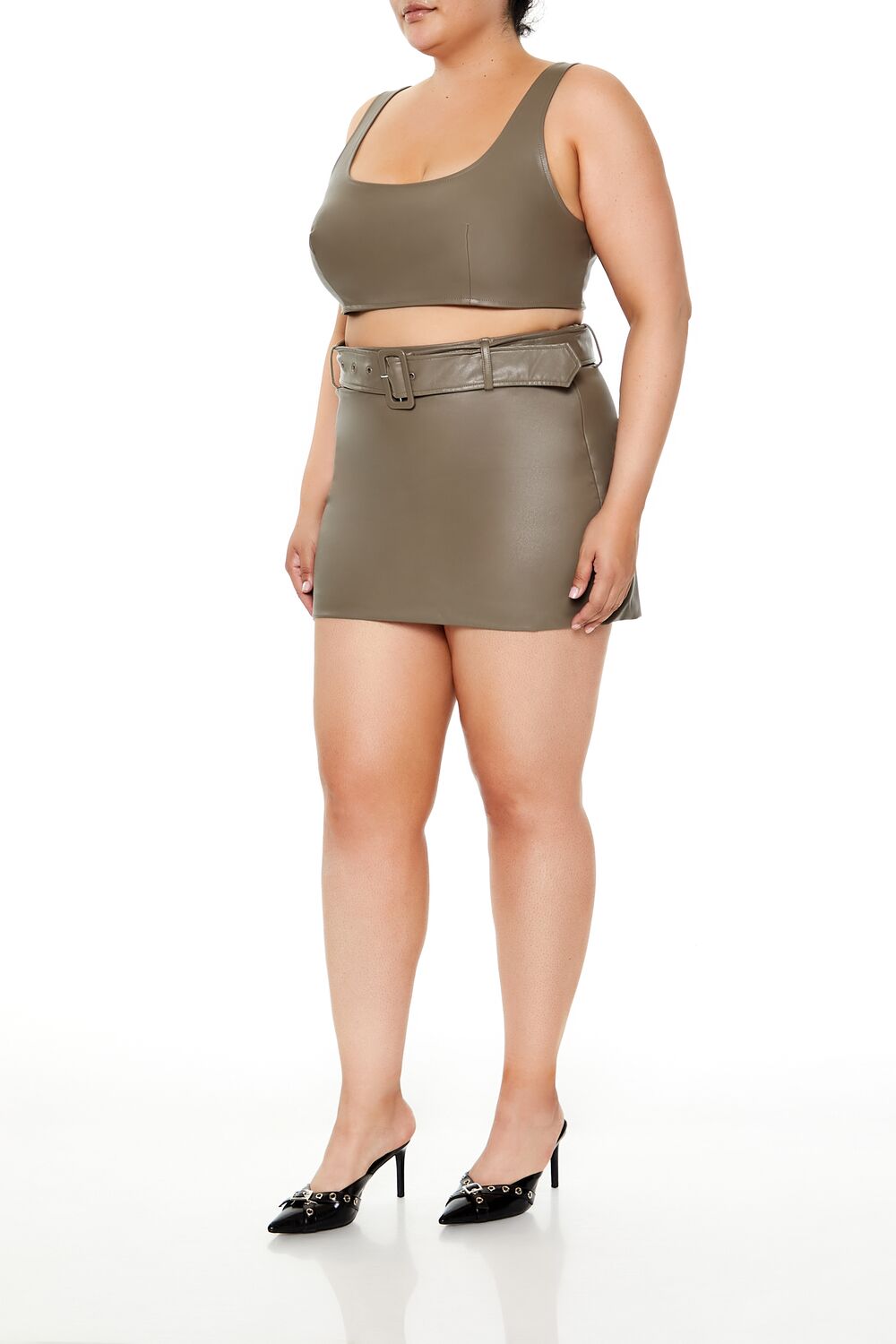 Plus Size Belted Mini Skirt - Image 3