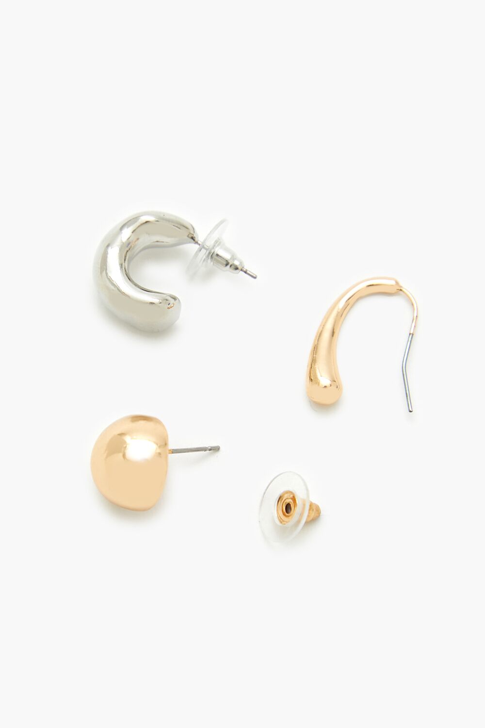 Stud & Geo Hoop Earring Set - Image 3