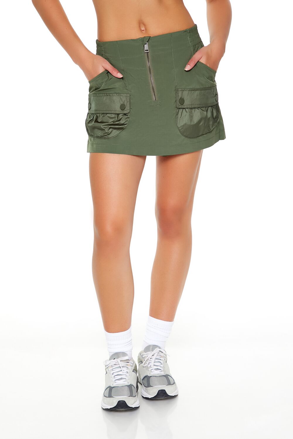 Active Zip-Up Cargo Skort - Image 7