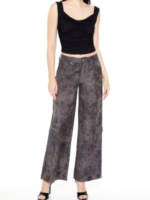 Rhinestone Mid-Rise Cargo Pants