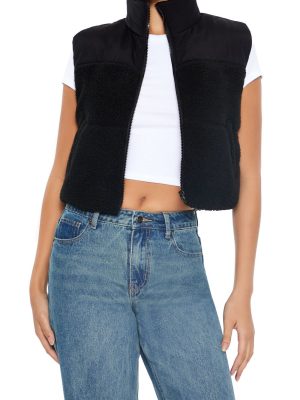 Cropped Faux Shearling Vest