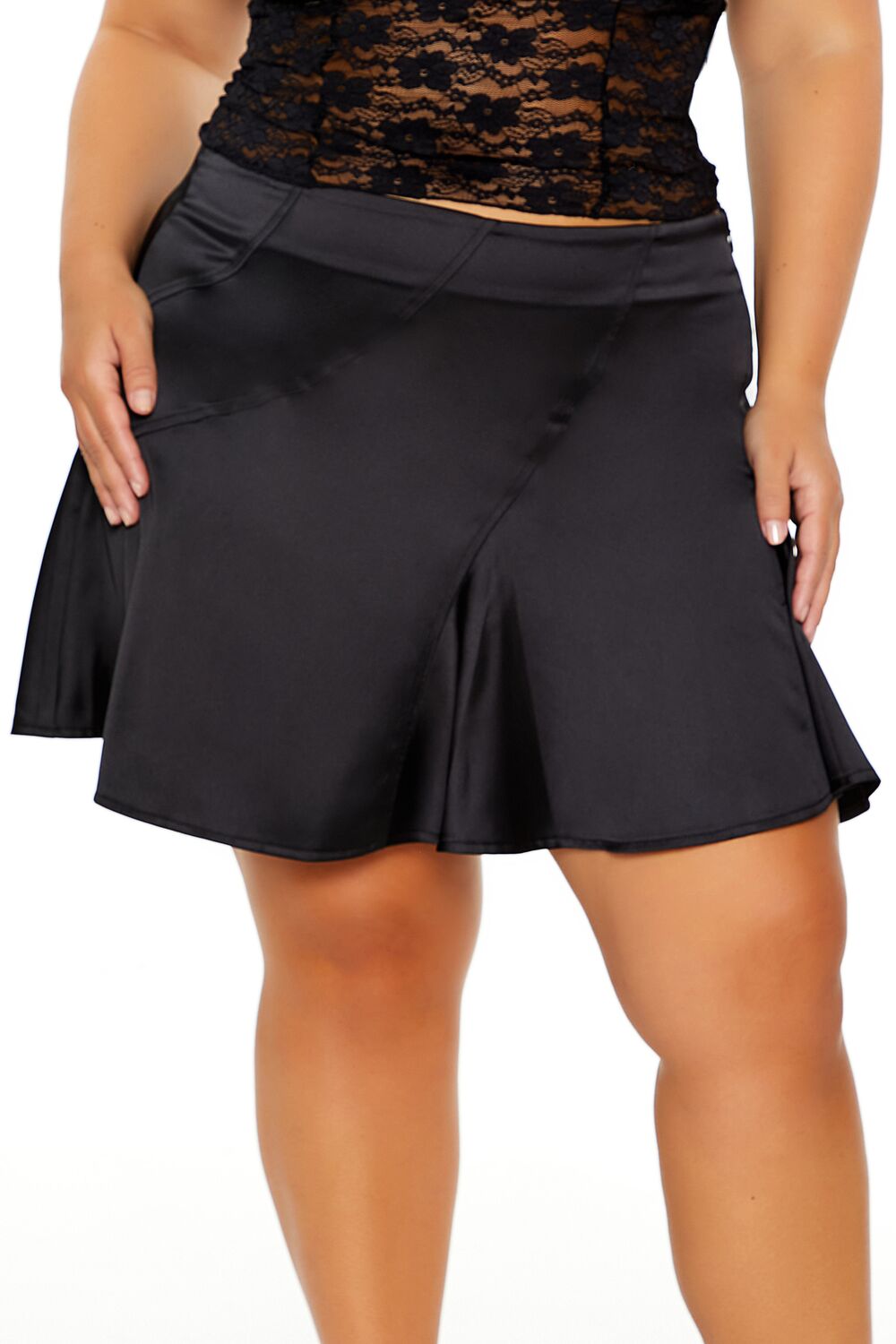 Plus Size Satin Mini Skirt - Image 5