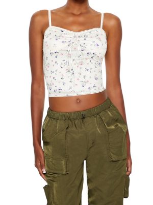 Ditsy Floral Lace-Up Cami