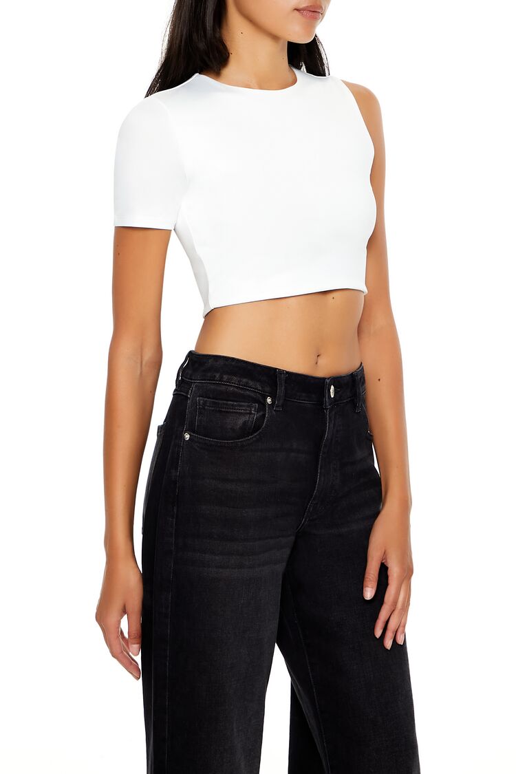 Contour Sculpt Asymmetrical Cropped Tee - Image 9
