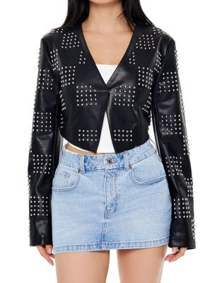 Studded Checkered Jacket