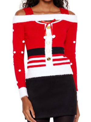 Santa Open-Shoulder Sweater