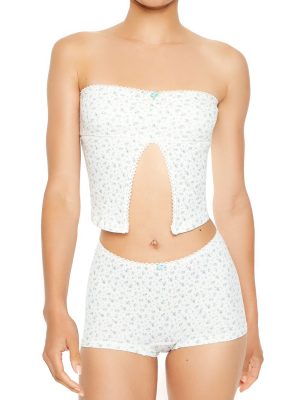 Seamless Floral Tube Top