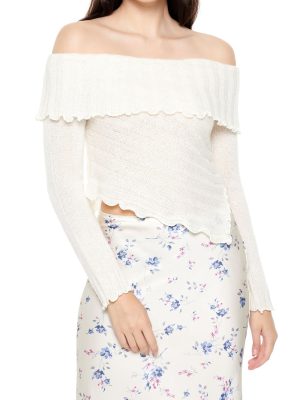 Ribbed Off-the-Shoulder Sweater