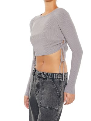 Ruched Cropped Sweater