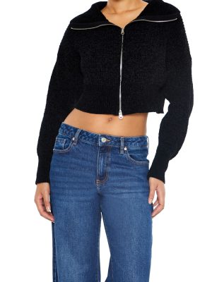 Cropped Zip-Up Sweater