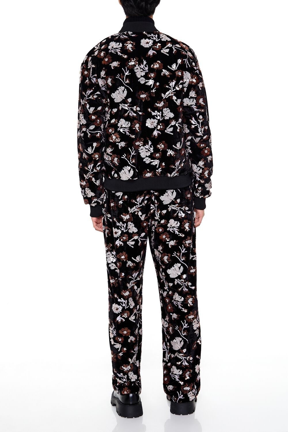 Sequin Floral Print Joggers - Image 4