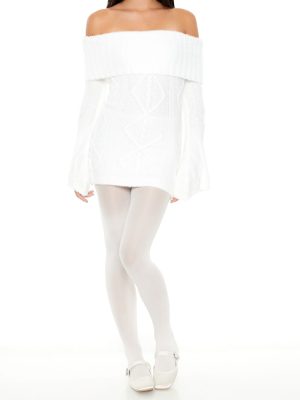 Off-the-Shoulder Mini Sweater Dress