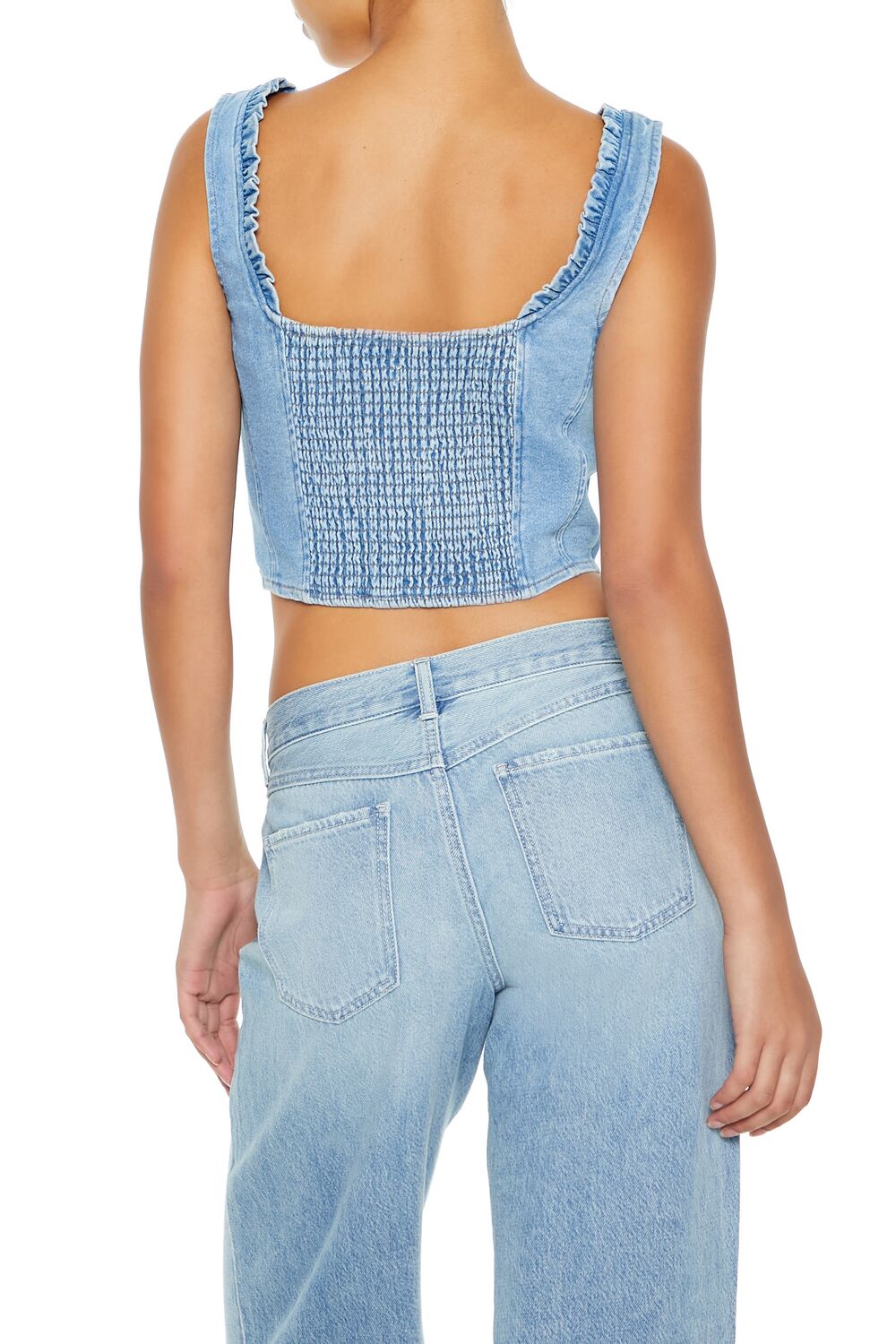 Denim Bustier Crop Top - Image 5