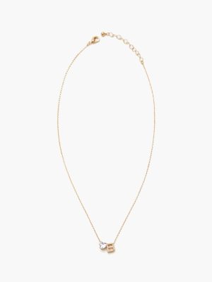 Faux Gem Initial Charm Necklace