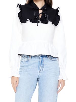 Colorblock Ruffle Peplum Top