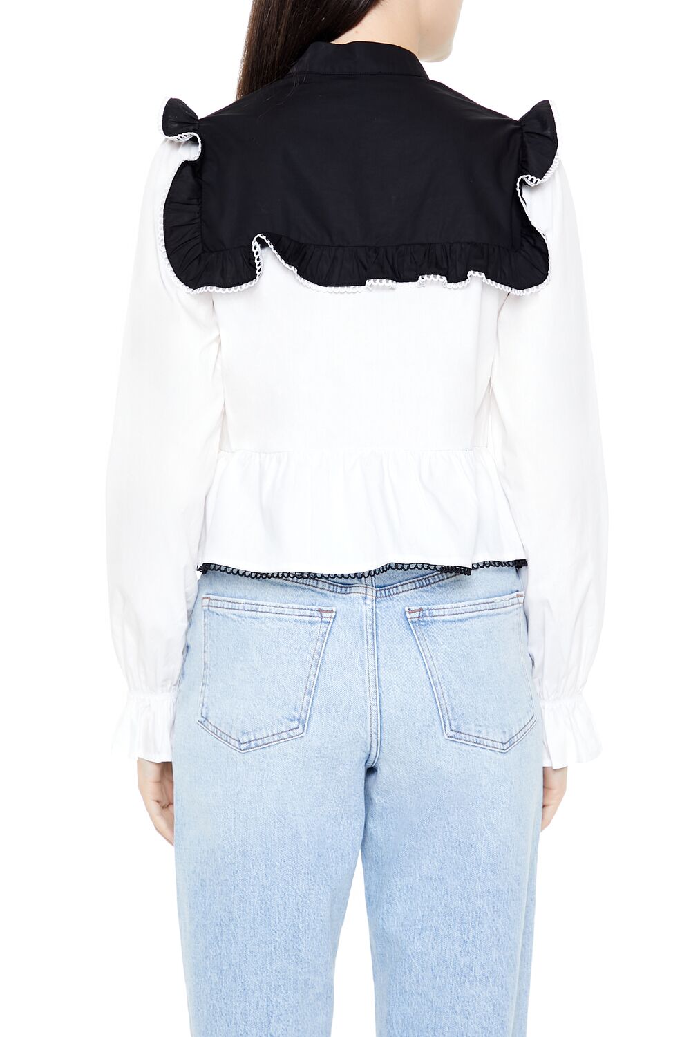 Colorblock Ruffle Peplum Top - Image 5