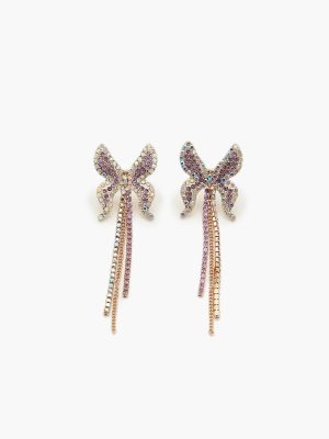 Rhinestone Butterfly Drop Earrings