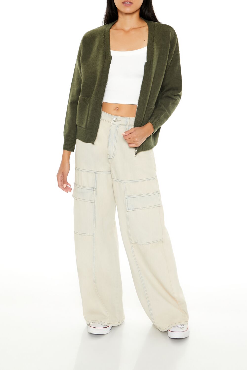 Drop-Sleeve Zip-Up Sweater - Image 7