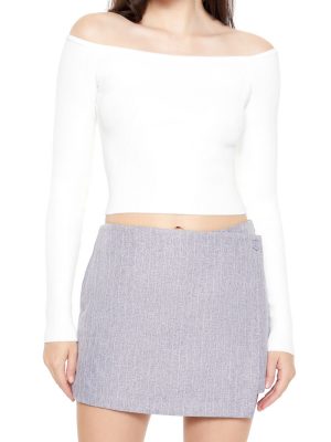 Cropped Off-the-Shoulder Sweater