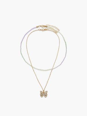 Butterfly & Bead Necklace Set