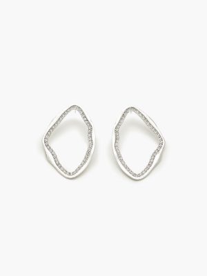 Geo Rhinestone Drop Earrings