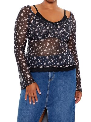 Plus Size Floral Print Combo Top