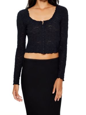 Floral Ruffle-Trim Crop Top