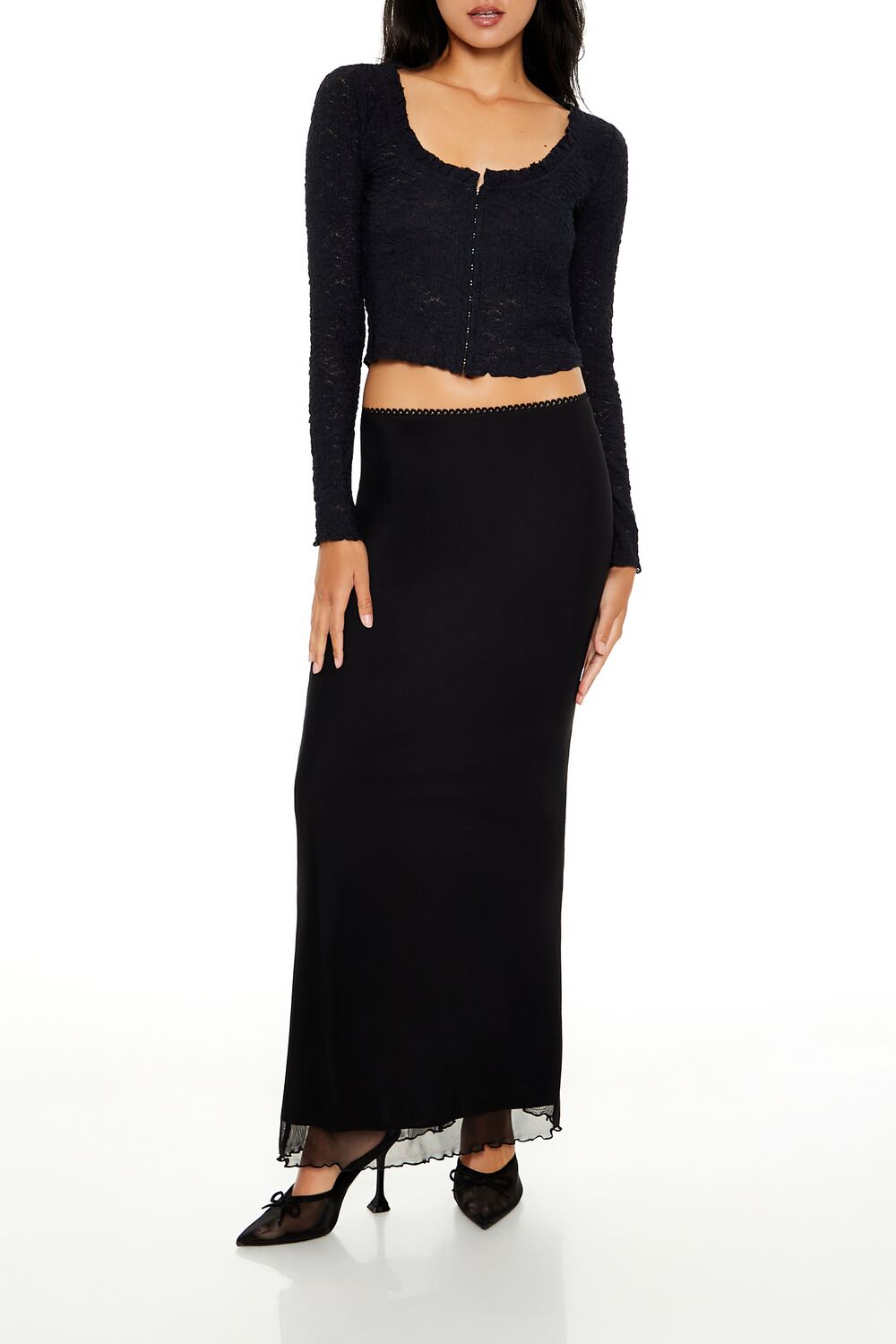 Floral Ruffle-Trim Crop Top - Image 2