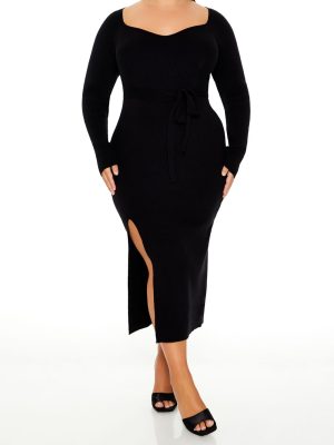 Plus Size Midi Sweater Dress
