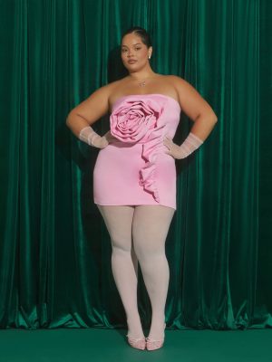 Plus Size Wicked Rosette Tube Dress