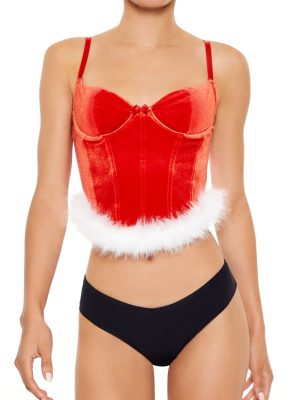 Velvet Santa Lingerie Corset Cami