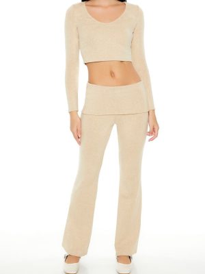 Mid-Rise Foldover Flare Pants