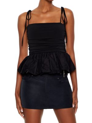 Tie-Strap Peplum Cami