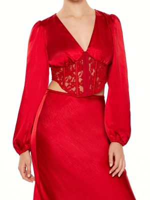 Satin & Lace Corset Crop Top