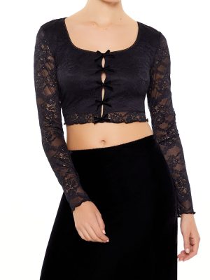 Lace Bow Crop Top