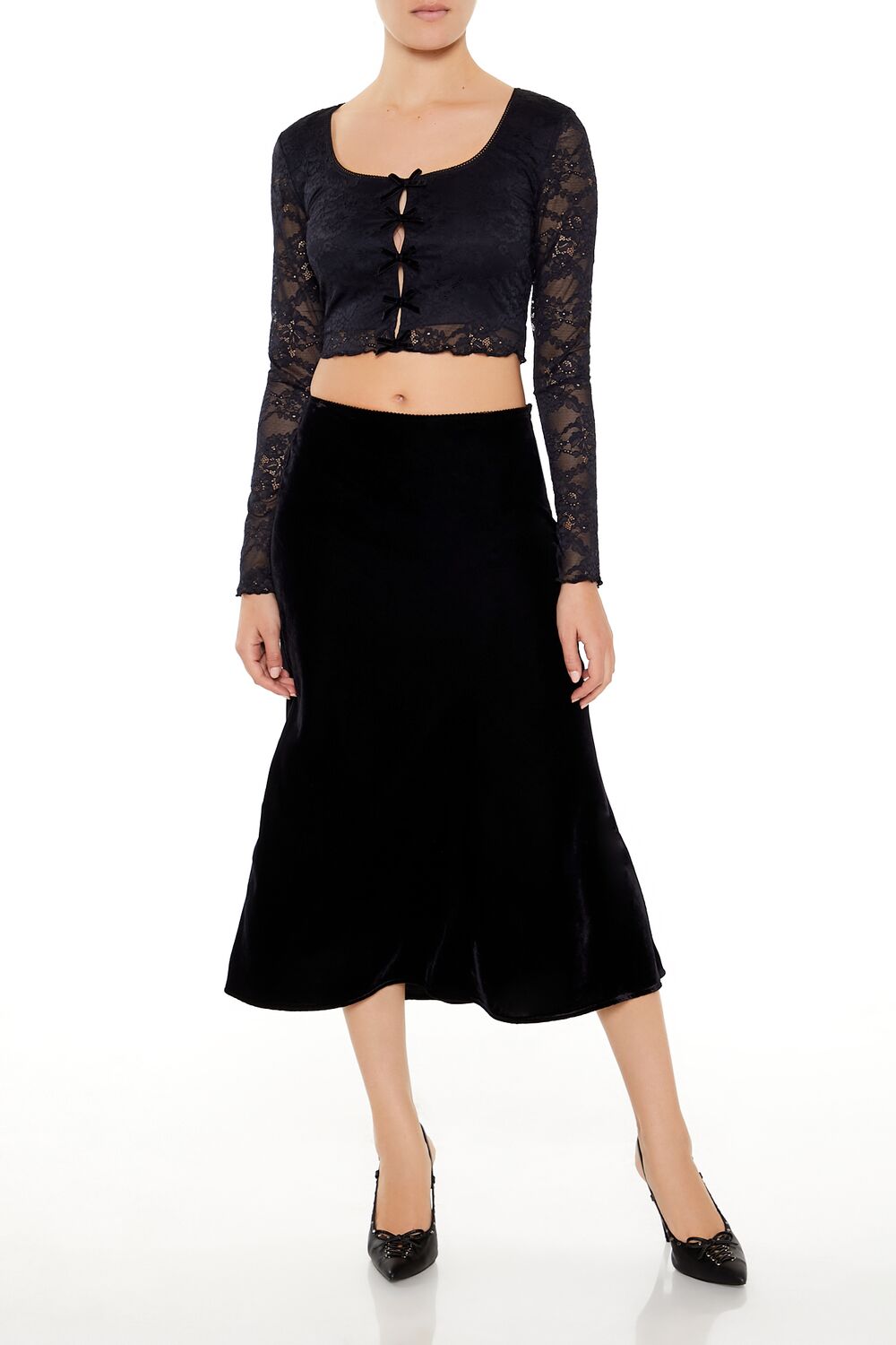 Lace Bow Crop Top - Image 2