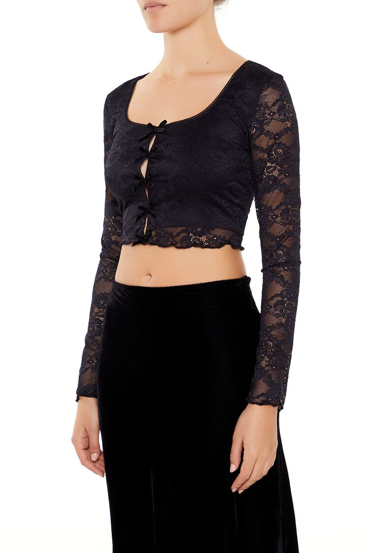 Lace Bow Crop Top - Image 4