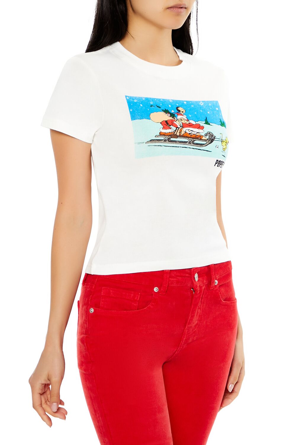 Popeye Christmas Graphic Baby Tee - Image 4