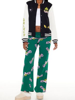 Grinch Print Fleece Pants