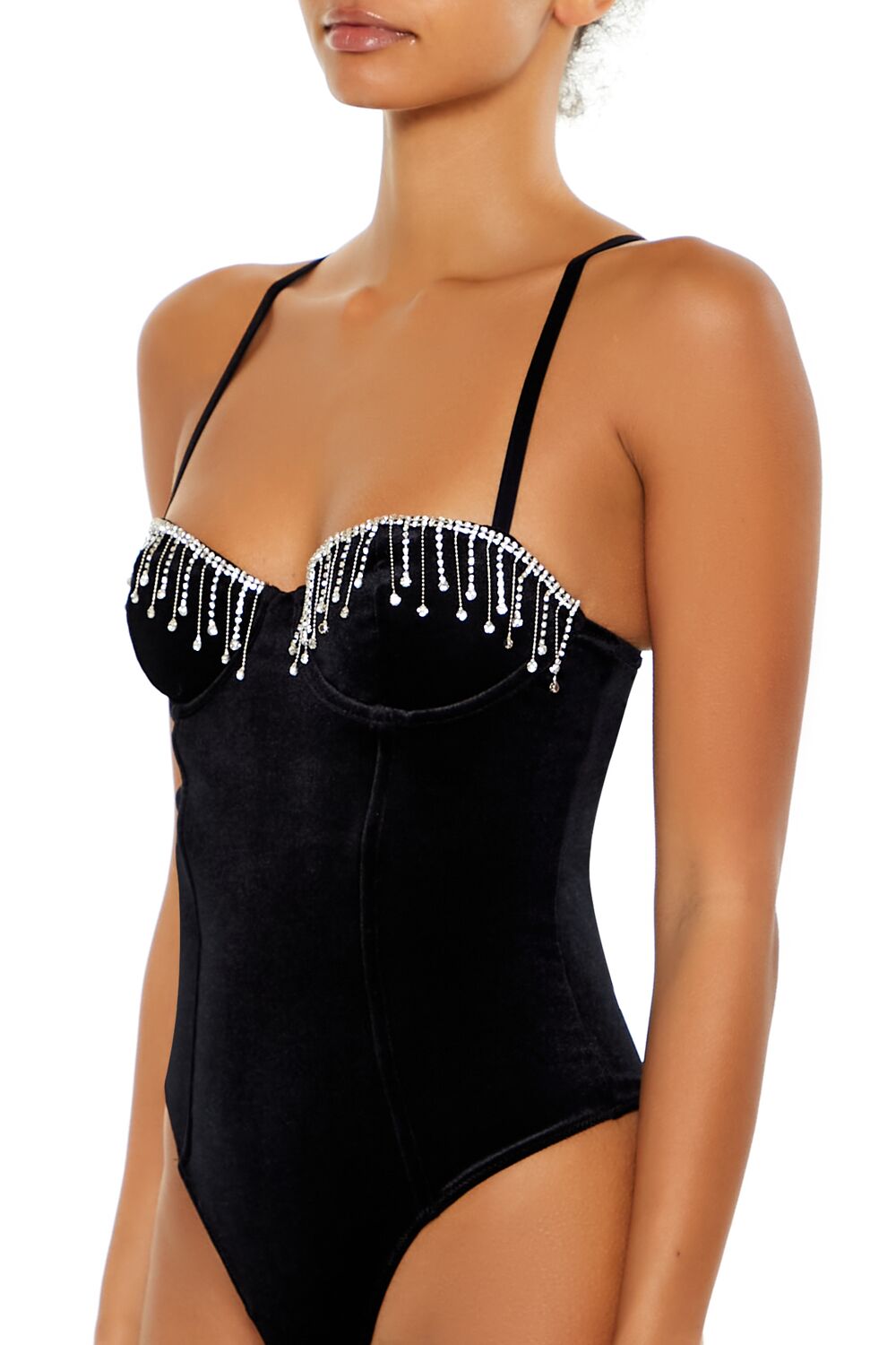 Rhinestone Fringe Lingerie Bodysuit - Image 3
